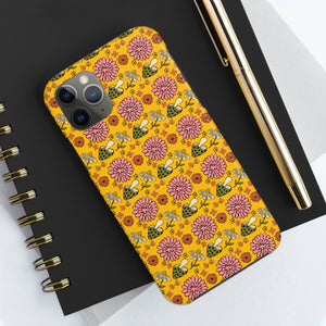 Retro 70's Mushrooms and Flowers Tough Phone Case, Case-Mate