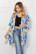 Load image into Gallery viewer, Justin Taylor Time To Grow Floral Kimono in Chambray
