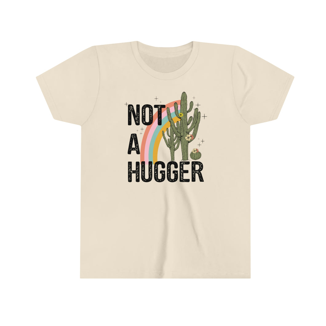 Not A Hugger Cactus Girls Youth Retro T-shirt