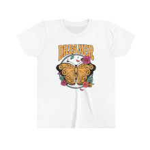 Load image into Gallery viewer, Dreamer Yellow Butterfly Youth Girls Retro T-shirt
