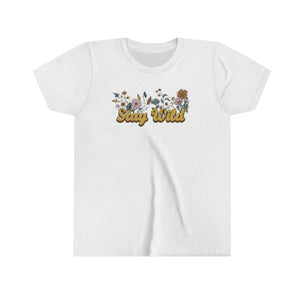 Stay Wild Wildflowers Girls Youth Retro T-shirt