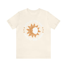 Load image into Gallery viewer, Live By The Sun and Moon Celestial Women&#39;s Short Sleeve Graphic Tee
