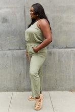 Load image into Gallery viewer, ODDI Full Size Textured Woven Jumpsuit in Sage
