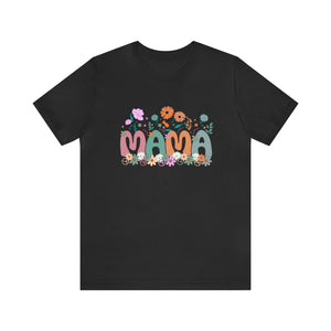 Mama Peace Flowers Women's Short Sleeve Graphic Tee