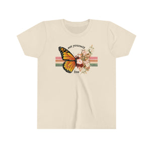 Set Yourself Free Butterfly Girls Youth Retro T-shirt