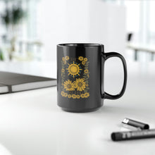 Load image into Gallery viewer, Sunflower Sun Tarot Black Mug, 15oz
