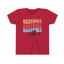 Load image into Gallery viewer, Baseball Sister Graphic Youth Girls Retro T-shirt
