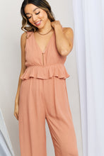 Load image into Gallery viewer, Gilli Sleeveless Wide Leg Peplum Jumpsuit
