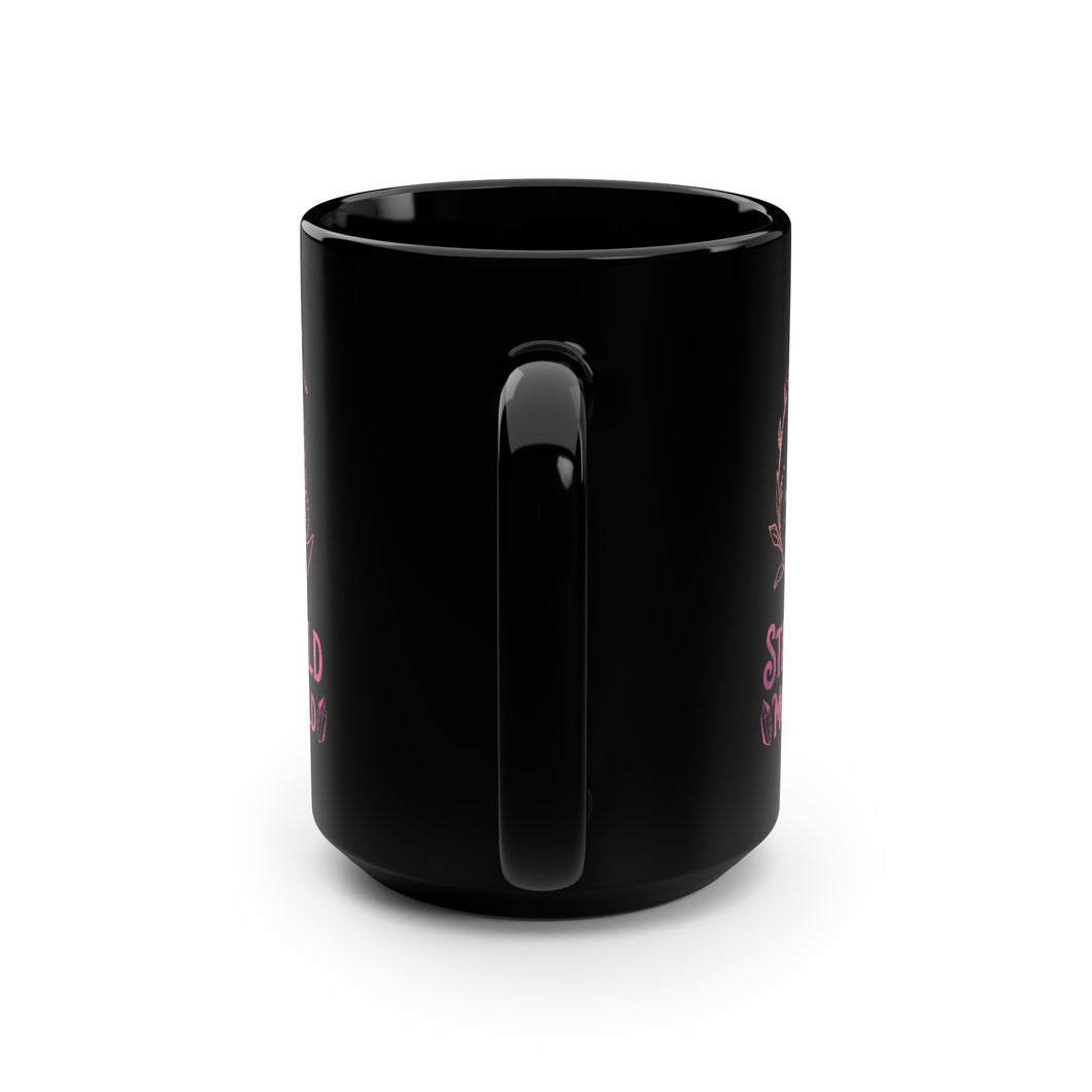 Stay Wild Celestial Pink Black Mug, 15oz