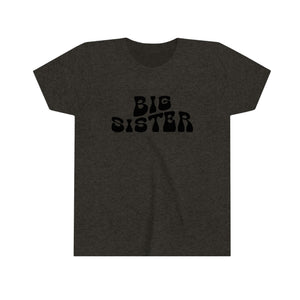 Big Sister Black Graphic Youth Girls Retro T-shirt