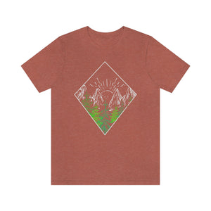 Nature Mountains Hand-Drawn Men's Short Sleeve Graphic Tee