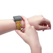 Load image into Gallery viewer, Retro 70&#39;s Mushrooms and Flowers Faux-Leather Apple Watch Band
