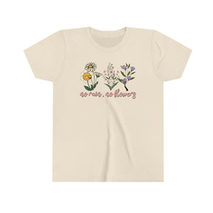 No Rain No Flowers Girls Youth Retro T-shirt