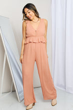 Load image into Gallery viewer, Gilli Sleeveless Wide Leg Peplum Jumpsuit
