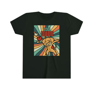 Cool Dude Dog Retro Youth Boys T-shirt