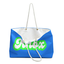 Load image into Gallery viewer, The Knox Retro Neon Blue and Green Weekender/Beach Bag
