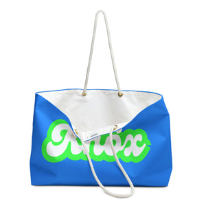 The Knox Retro Neon Blue and Green Weekender/Beach Bag