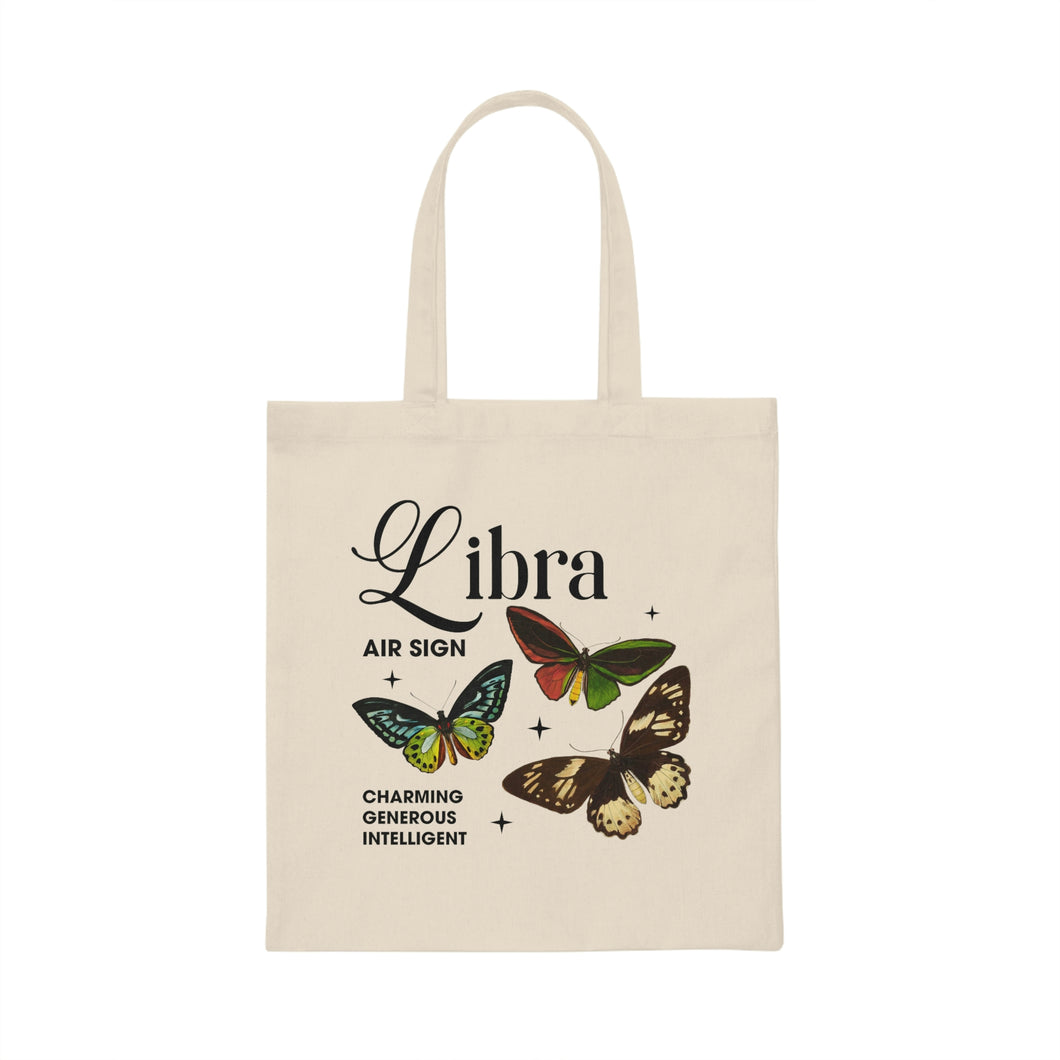 Libra Butterfly Canvas Tote Bag