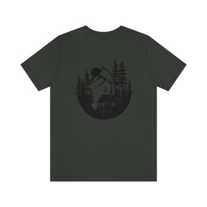 Cabin in The Woods Sketch Men's Short Sleeve Graphic Tee