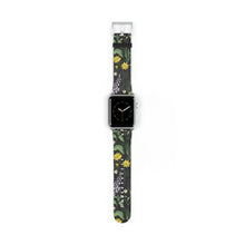 Load image into Gallery viewer, Vintage Flowers Faux-Leather Apple Watch Band
