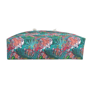 Green and Coral Jungle Tiger Weekender/Beach Bag