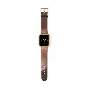 Brown Marble Faux-Leather Apple Watch Band