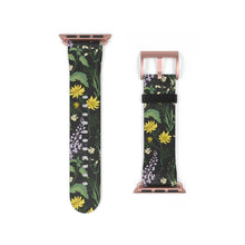 Load image into Gallery viewer, Vintage Flowers Faux-Leather Apple Watch Band
