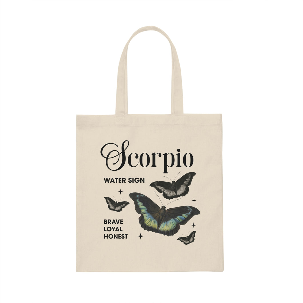 Scorpio Butterflies Canvas Tote Bag