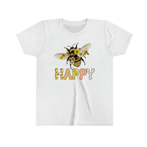 Bee Happy Youth Girls T-shirt