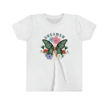 Load image into Gallery viewer, Dreamer Butterfly and Flowers Youth Girls Retro T-shirt
