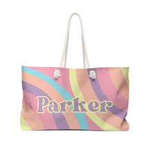 Load image into Gallery viewer, The Parker Rainbow Pastels Custom Name Weekender/Beach Bag
