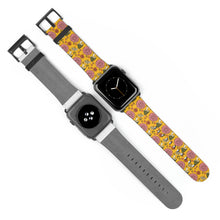 Load image into Gallery viewer, Retro 70&#39;s Mushrooms and Flowers Faux-Leather Apple Watch Band
