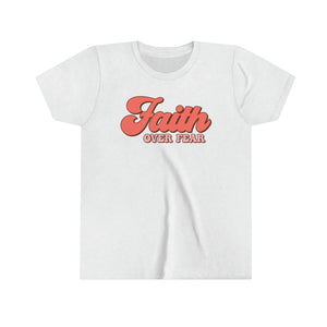 Faith Over Fear Youth Girls Retro T-shirt