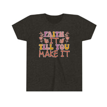 Load image into Gallery viewer, Faith It Till You Make It Youth Girls Retro T-shirt
