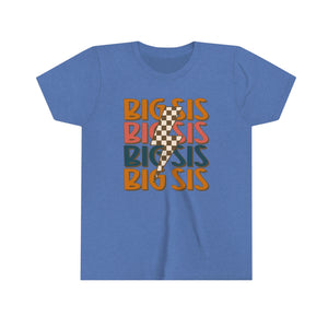 Big Sis Lightning Youth Girls Retro T-shirt