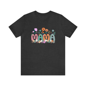 Mama Peace Flowers Women's Short Sleeve Graphic Tee