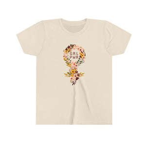 GRL PWR Floral Girls Retro T-shirt