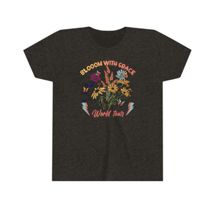 Bloom With Grace Wildflowers Youth Girls Retro T-shirt