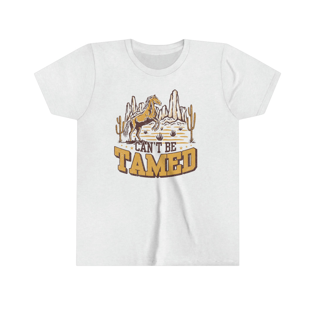 Cant Be Tamed Cowboy Youth Boys T-shirt