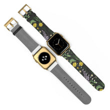 Load image into Gallery viewer, Vintage Flowers Faux-Leather Apple Watch Band
