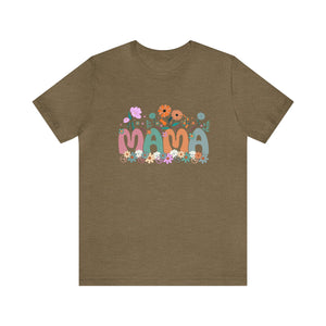 Mama Peace Flowers Women's Short Sleeve Graphic Tee