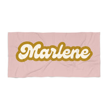 Load image into Gallery viewer, The Marlene Retro Pink and Brown Custom Name Beach Towel
