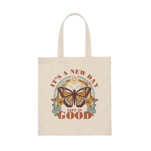 New Day Butterfly Canvas Tote Bag