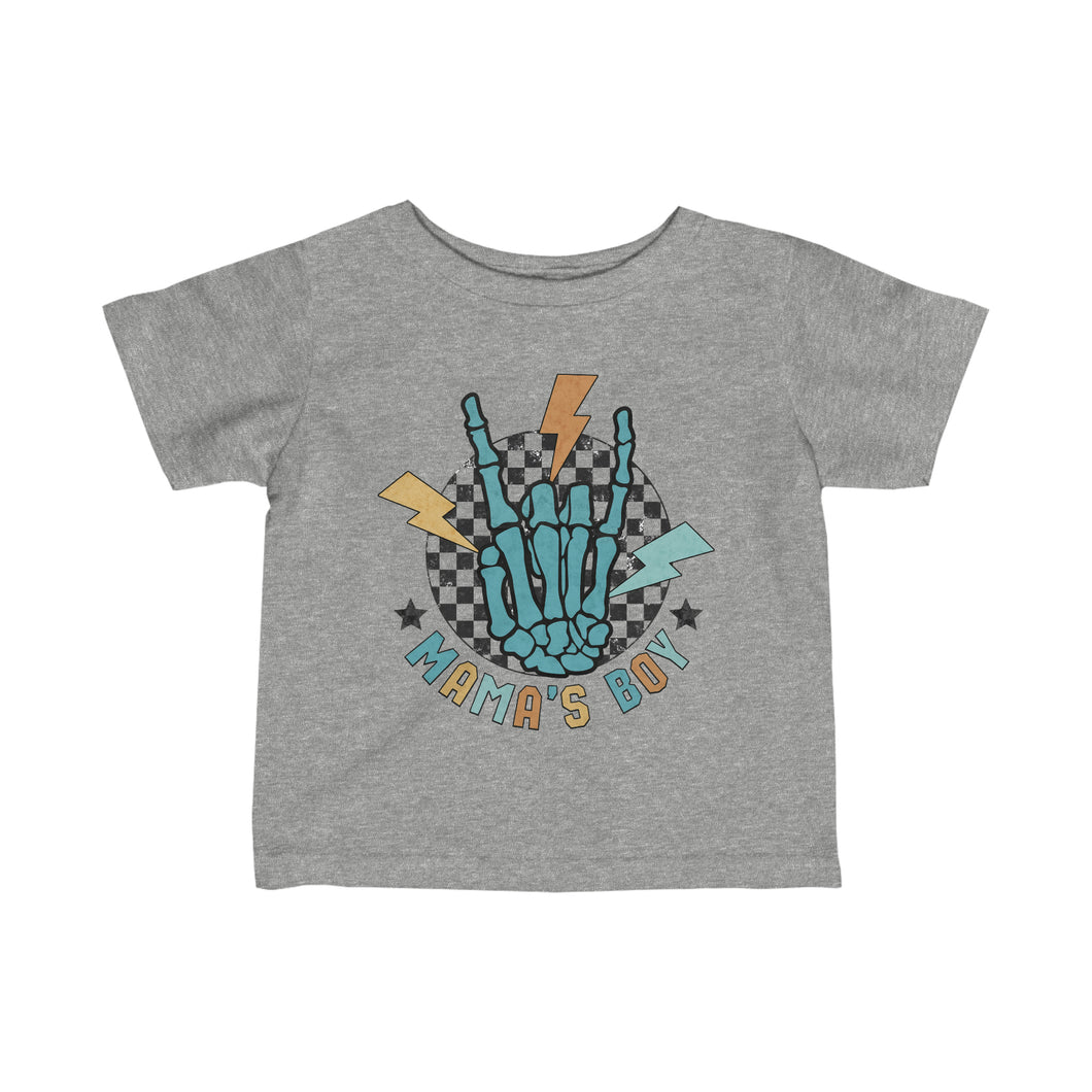 Mamas Boy Skeleton Hand Infant Fine Jersey Tee