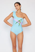 Load image into Gallery viewer, Marina West Swim Vacay Mode One Shoulder Swimsuit in Pastel Blue
