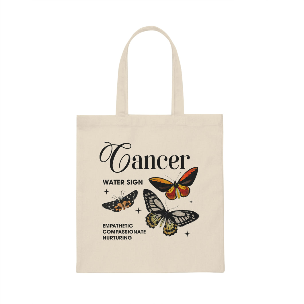 Cancer Butterflies Canvas Tote Bag