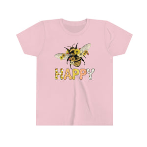 Bee Happy Youth Girls T-shirt