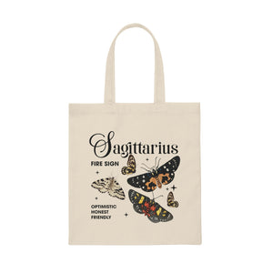 Sagittarius Butterfly Canvas Tote Bag