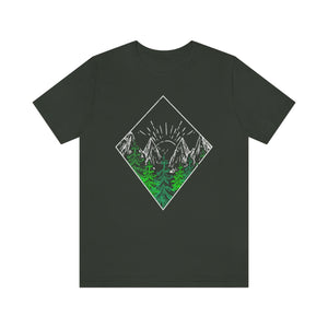 Nature Mountains Hand-Drawn Men's Short Sleeve Graphic Tee