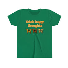 Load image into Gallery viewer, Think Happy Thoughts Butterflies Girls Youth Retro T-shirt
